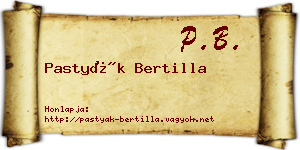 Pastyák Bertilla névjegykártya